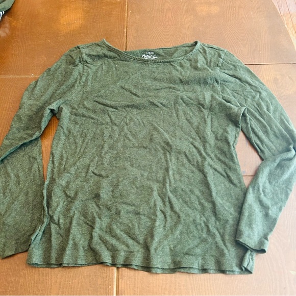 J. Crew Artist Tee in Forest Green with Matching Cardigan, size xl/l - Picture 2 of 14